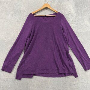 Eileen‎ Fisher Top Womens Large Wool Purple Long Sleeve Pullover